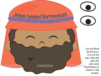 Blind Bartimaeus Craft Jesus Heals A Blind Man Bible Craft By JannySue