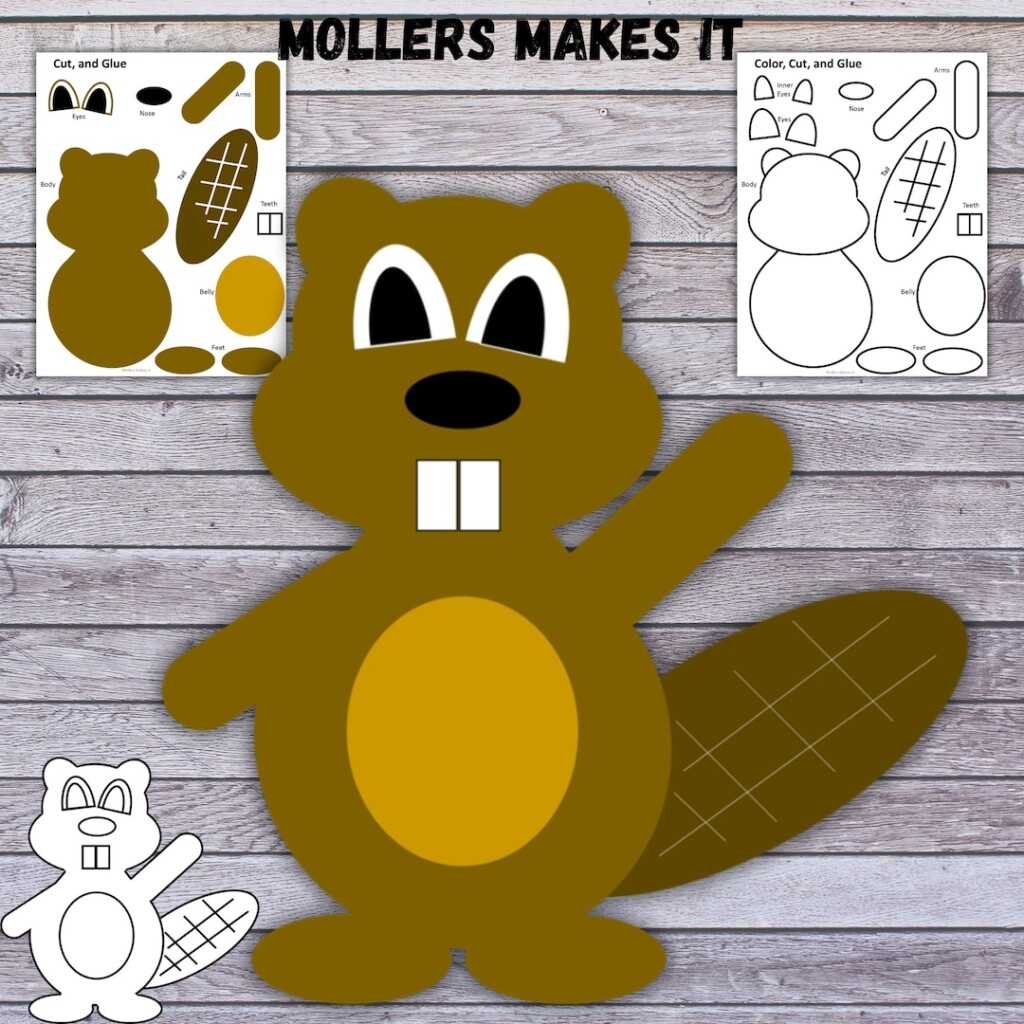 Brilliant Beaver Craft Printable Template For Preschool Etsy