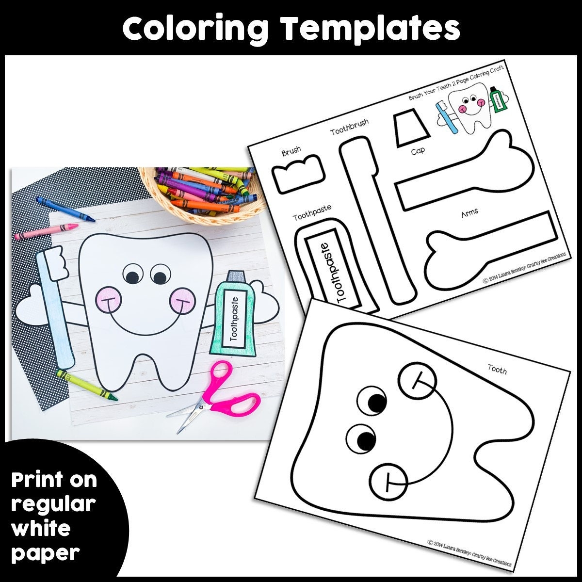 Brush Your Teeth Craft Tooth Dental Hygiene Activities Dental