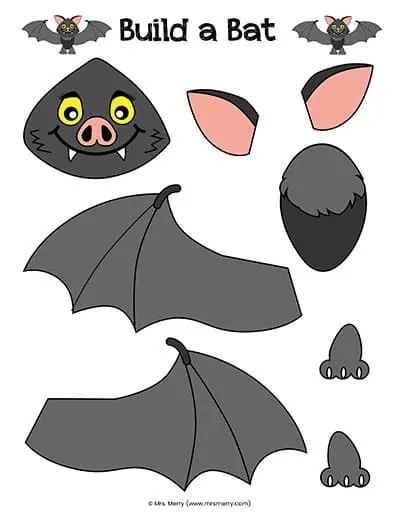 Build A Bat Printable Free Templates Mrs Merry Bat Printable