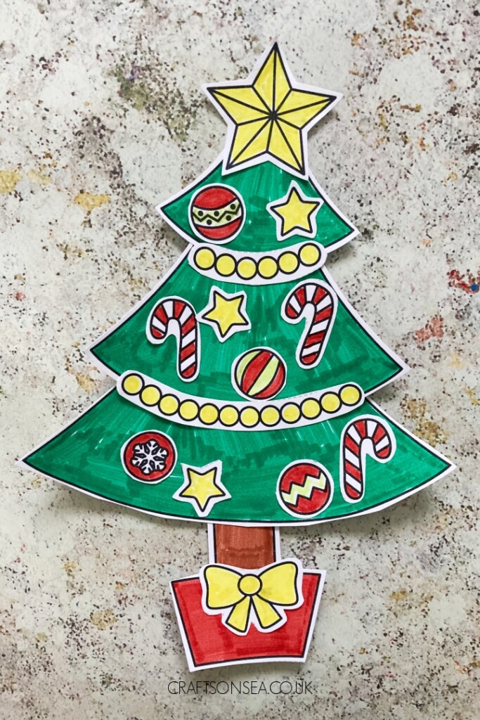 Build A Christmas Tree Printable FREE Cut And Paste Craft Crafts On Sea