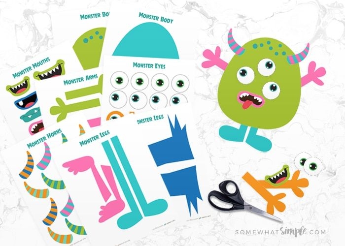 Build A Monster Printable Kit Free Printable Crafts Printable Crafts 
