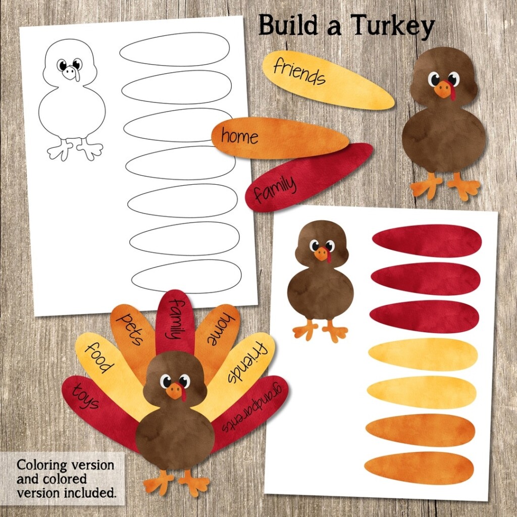 Build A Turkey Kid 39 s Craft Printable Thanksgiving Craft Printable 