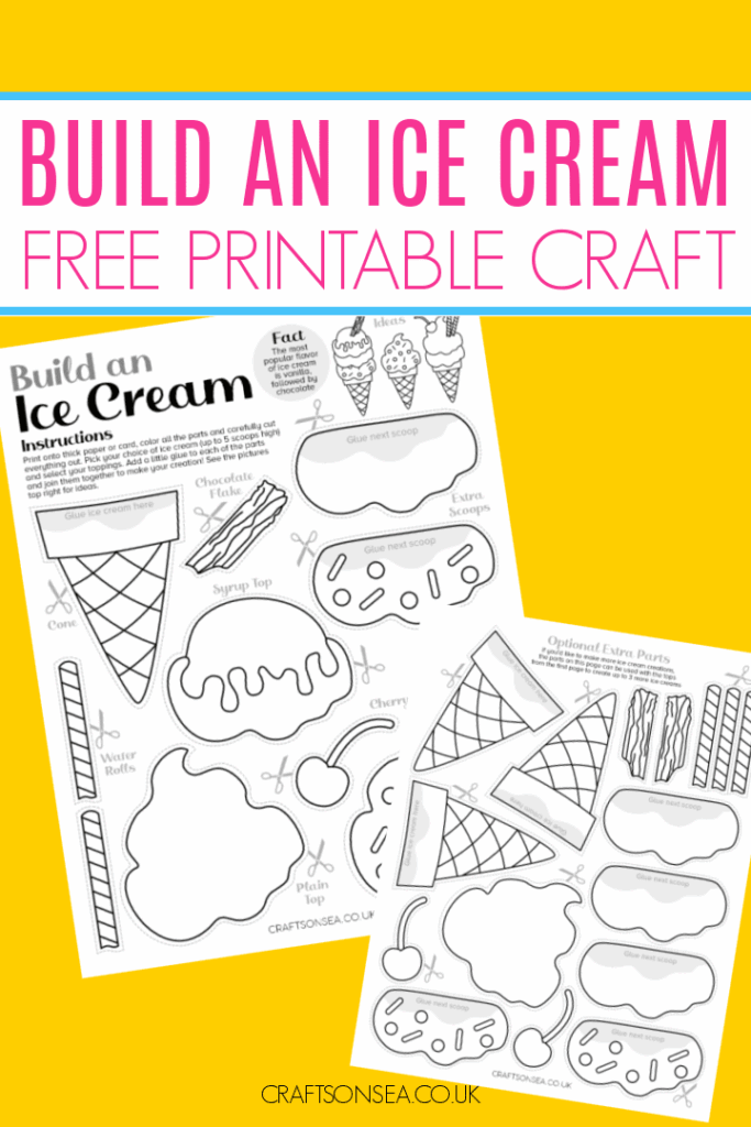Build Your Own Ice Cream Craft Printable FREE PDF Crafts On Sea