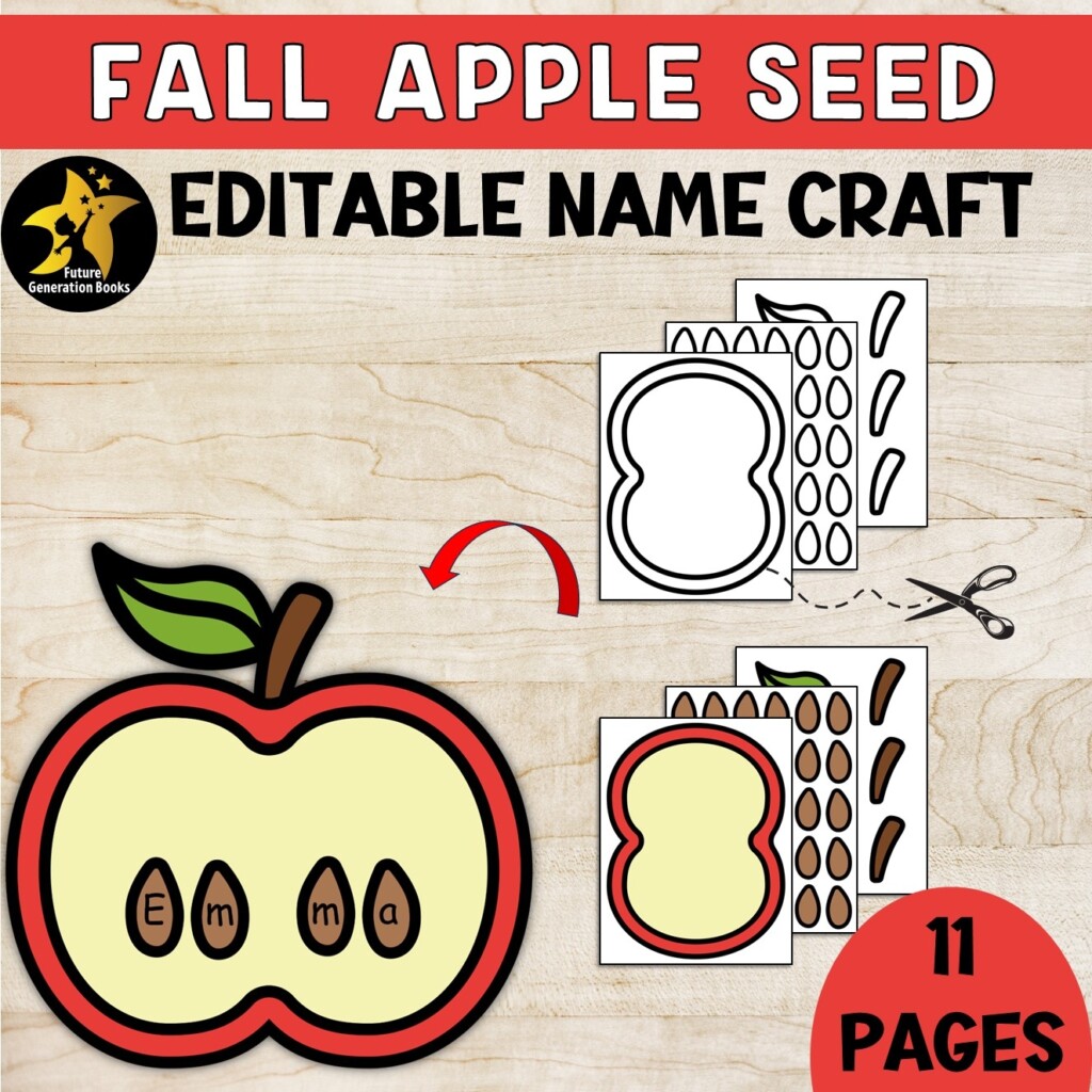 BUNDLE Apple Name Craft Fall Apple Editable Name Craft Fall Bulletin 