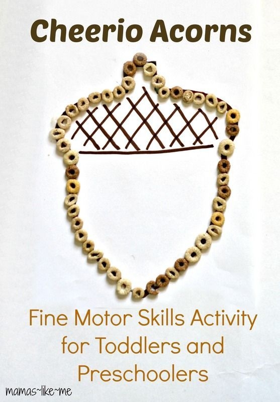 Cheerio Acorns Fine Motor Craft For Toddlers Preschoolers Crafts 