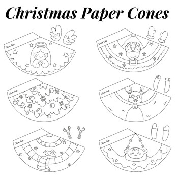Christmas Paper Cone Printable Craft By Nongnapas Rueangdet TPT