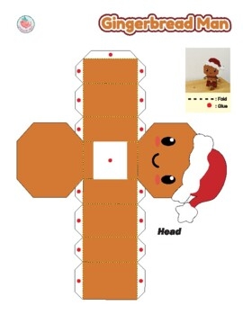 Christmas Paper Crafts Gingerbread Man Paper Toy Printable Template