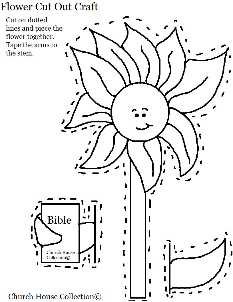 Church House Collection Blog Flower Holding A Bible Cut Out Craft For