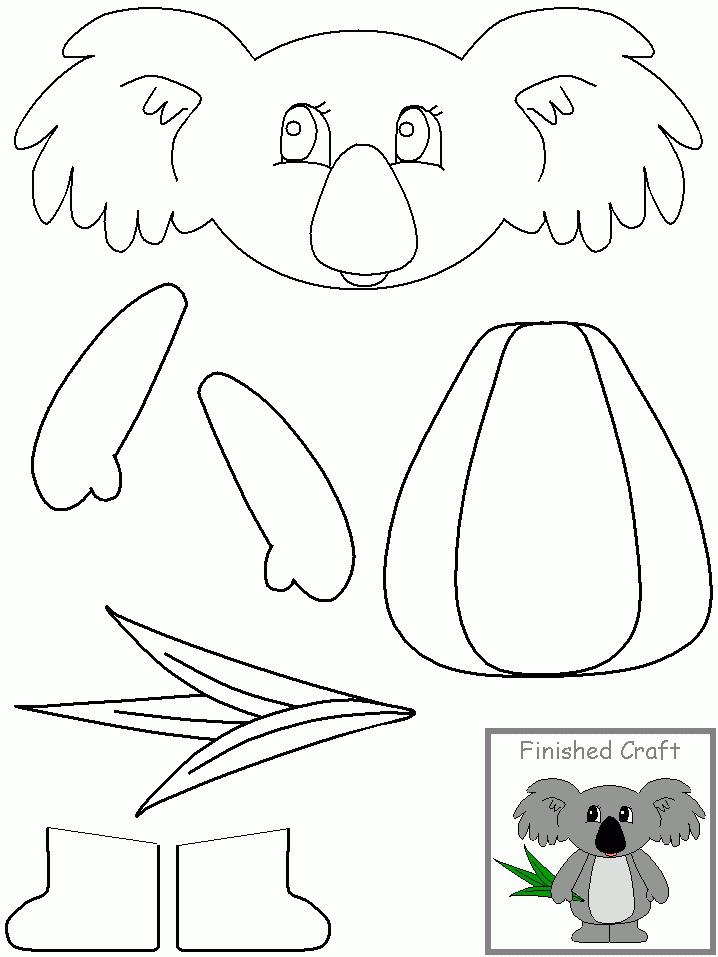 Close This Template Window When Done Printing Australia Crafts Koala 
