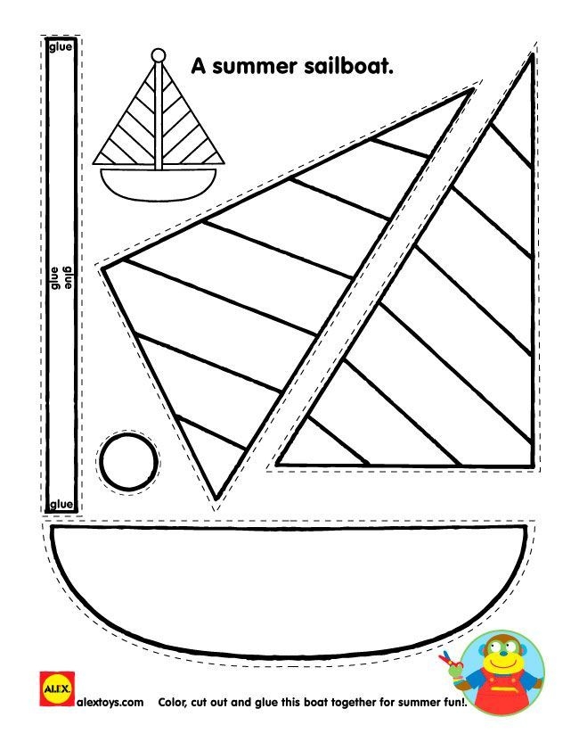 Coloring Pages Printable Sailboat Shape Kids Printable Crafts 