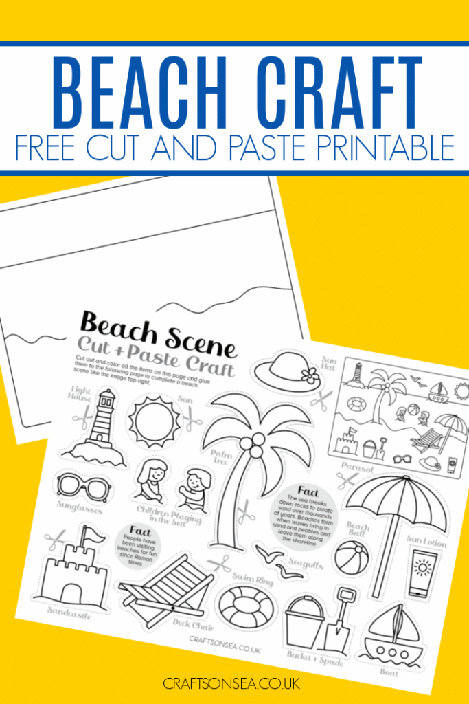 Cut And Paste Beach Craft FREE Printable Crafts On Sea Beach 