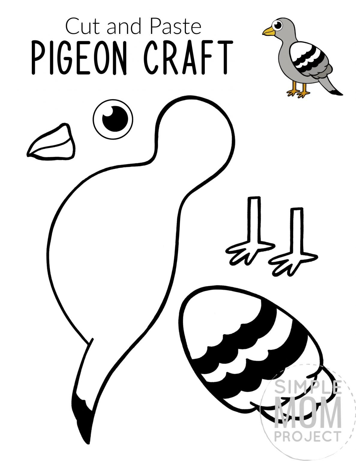 Cut And Paste Bird Crafts For Kids Simple Mom Project