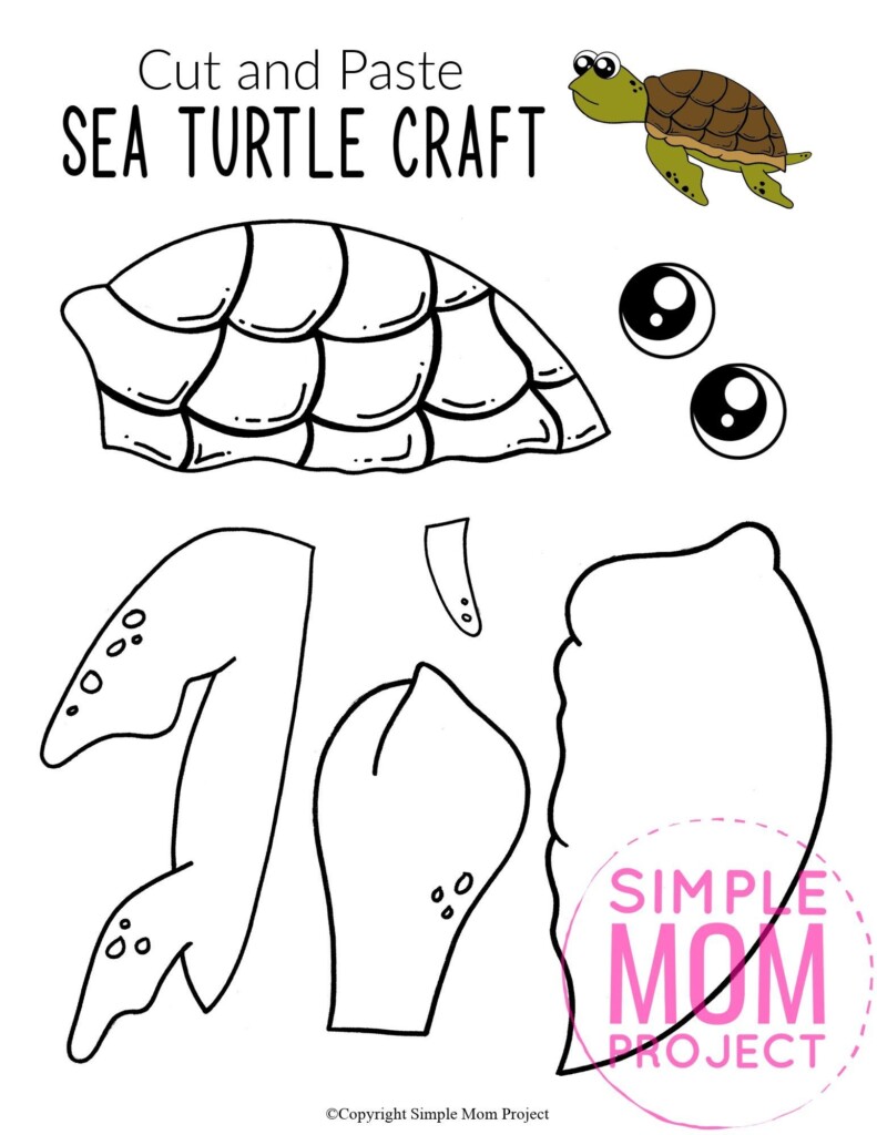 Cut And Paste Sea Turtle Craft For Kids With Free Template Turtle 