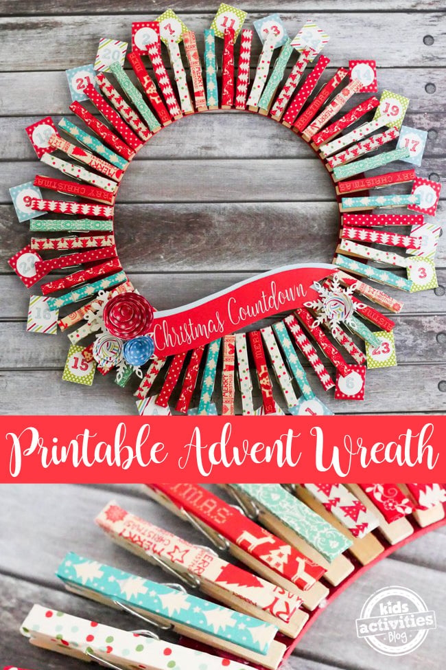 DIY Advent Calendar Wreath Craft Made With Free Printables