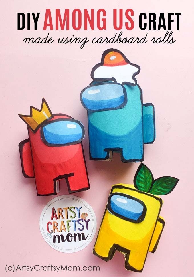 DIY AMONG US Craft Using Cardboard Rolls Paper Crafts Cardboard 