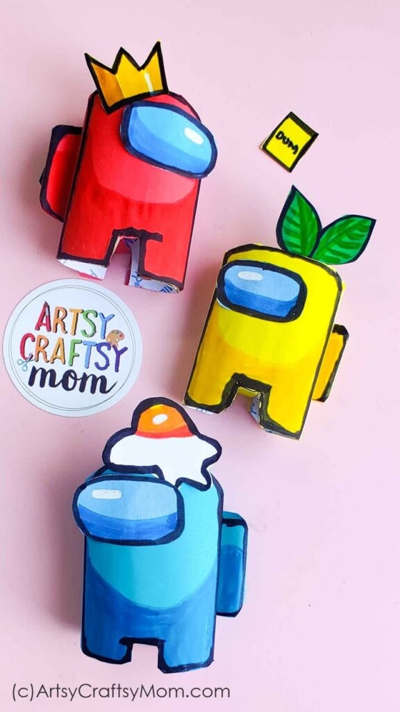 DIY AMONG US Craft Using Cardboard Rolls Tween Crafts Crafts Animal 