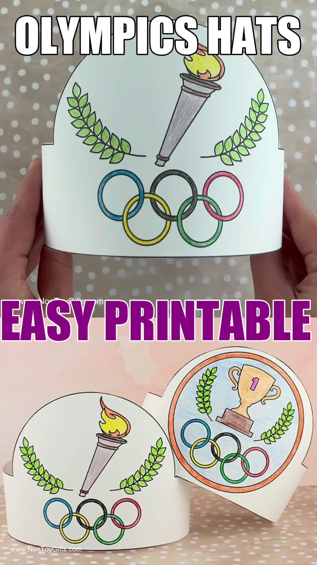 DIY Olympics Paper Hats For Kids With PRINTABLES Non Toy Gifts In