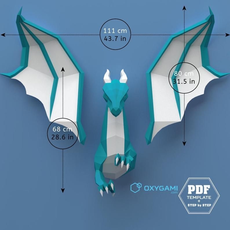 DIY Papercraft Dragon Turn This Printable PDF Pattern Into An Etsy
