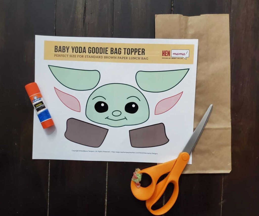 Easy Baby Yoda Craft DIY Baby Yoda Goodie Bag Topper