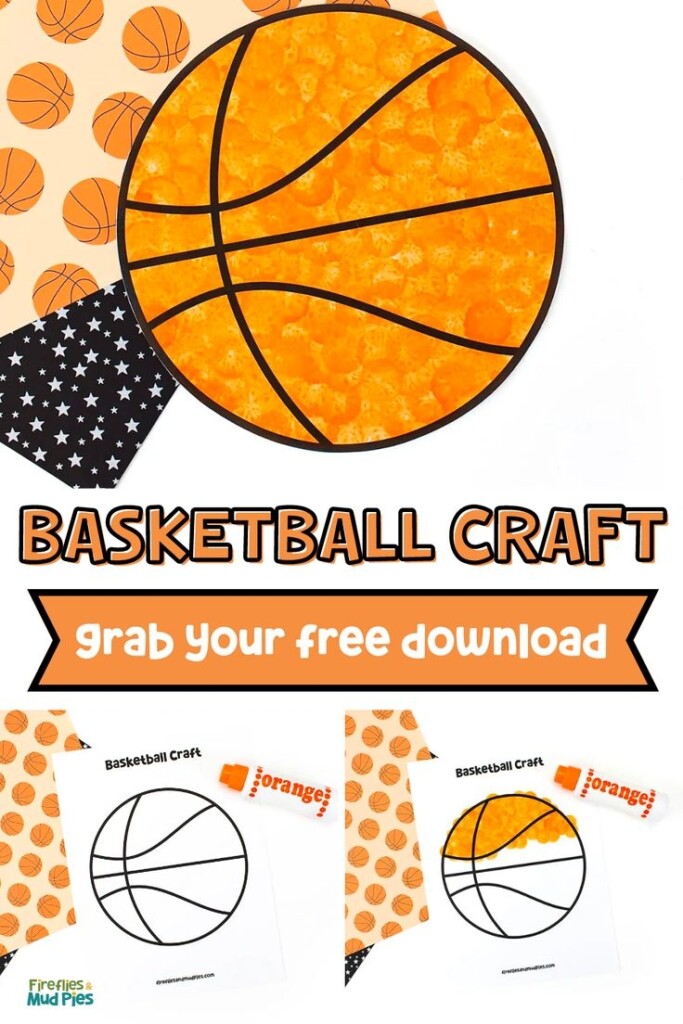Easy Dot Art Basketball Craft For Kids To Make Basketball Crafts 