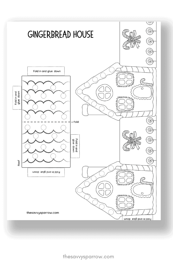 Easy Gingerbread House Crafts For Kids With FREE Printable Template