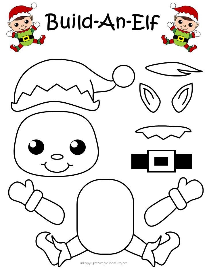 Easy Printable Christmas Elf Craft For Kids To Make Preschool 