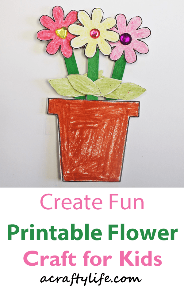 Easy Printable Flower Craft For Kids Free Template A Crafty Life