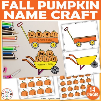 Easy Pumpkin Name Craft Printable Bulletin Board Activity Fall