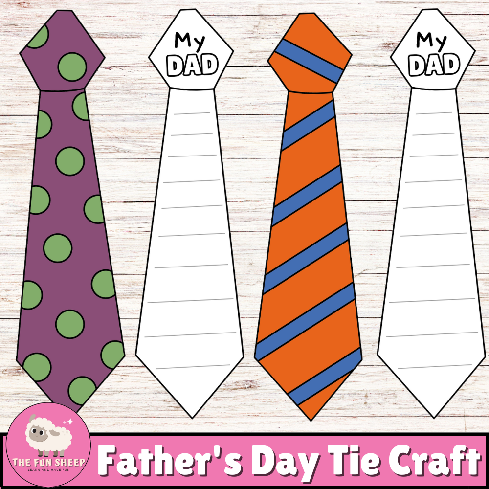Father 39 s Day Tie Craft Dad Necktie Craft Writing And Coloring 
