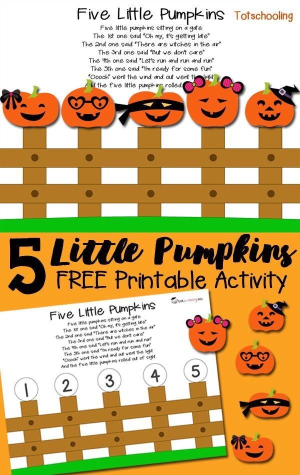 Five Little Pumpkins Printable Activity Pumpkin Activities Halloween 