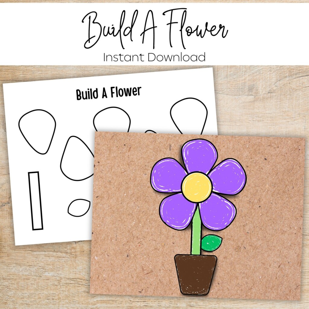 Flower Printable Craft Build A Flower Spring Activity For Kids 