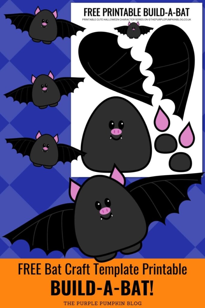 Free Build A Bat Craft Template Printable For Halloween