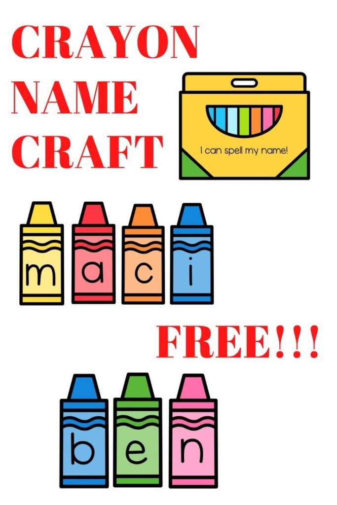FREE Crayon Box Name Craft Name Activities Preschool Name Crafts 