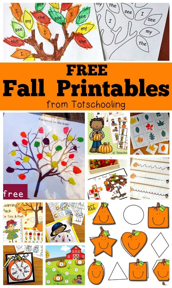 Free Fall Printables For Kids Fall Kindergarten Fall Preschool 