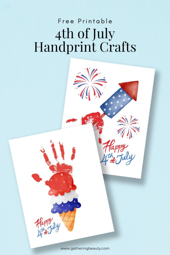 Free Printable 4th Of July Handprint Crafts Gathering Beauty