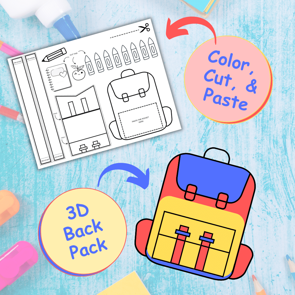 Free Printable Back To School Back Pack Craft For Kids In The Playroom