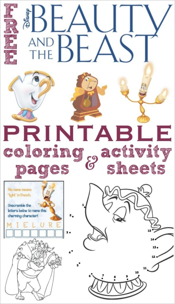 Free Printable Beauty And The Beast Coloring Pages And Activity Sheets 