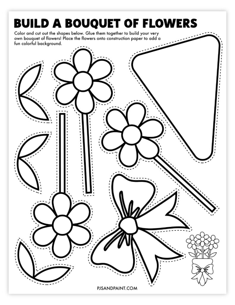 Free Printable Build A Bouquet Of Flowers Craft Pjs And Paint