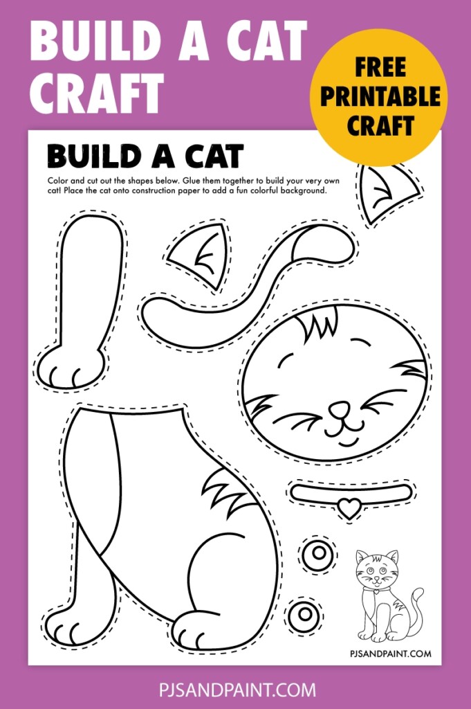 Free Printable Build A Cat Craft Pjs And Paint