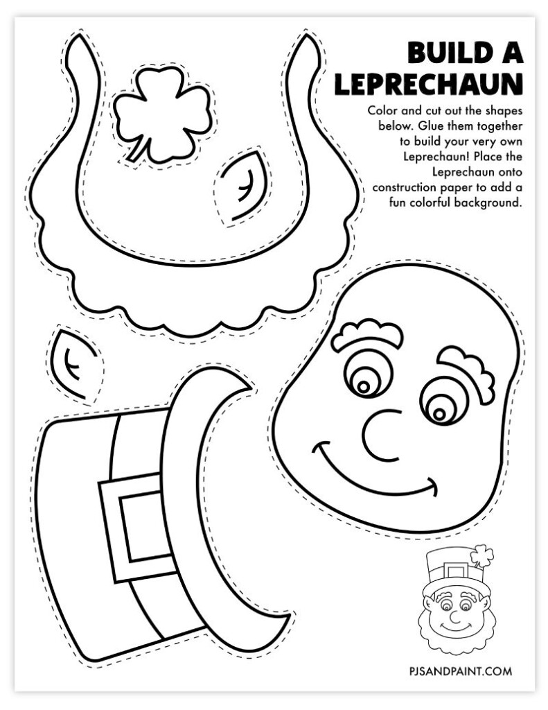 Free Printable Build A Leprechaun Craft St Patricks Day Crafts For 