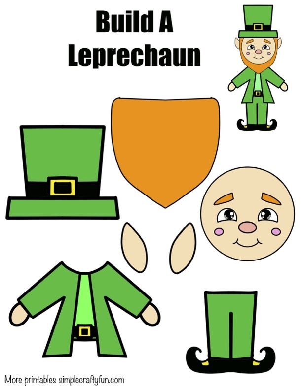 Free Printable Build A Leprechaun St Patrick s Craft