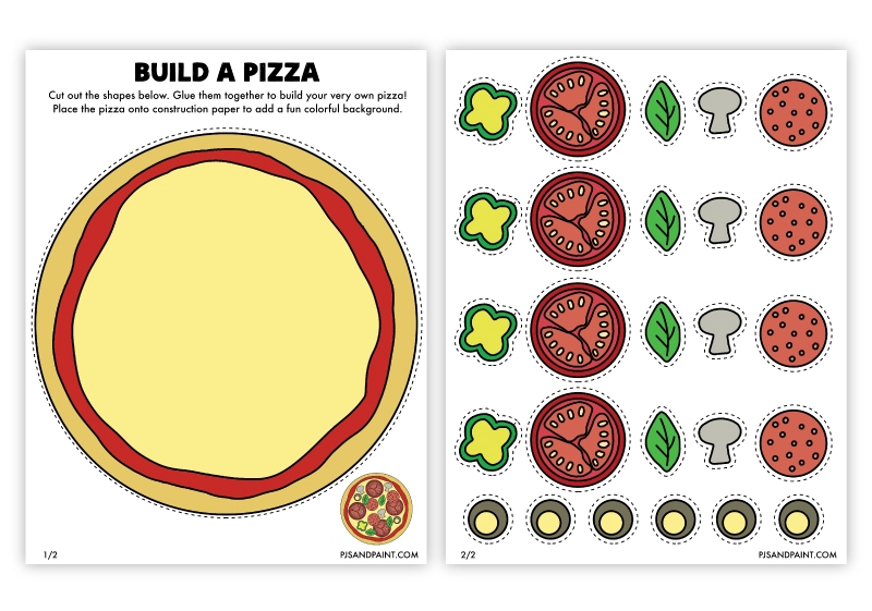 Free Printable Build A Pizza Craft Pjs And Paint Worksheets Library