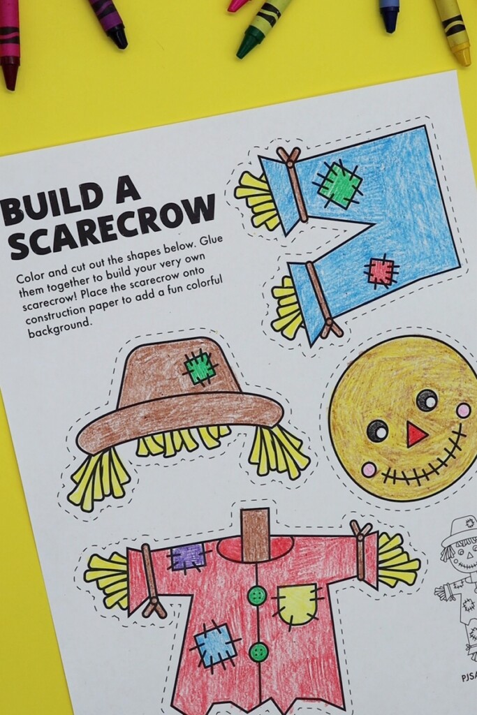 Free Printable Build A Scarecrow Craft For Kids Pjs And Paint