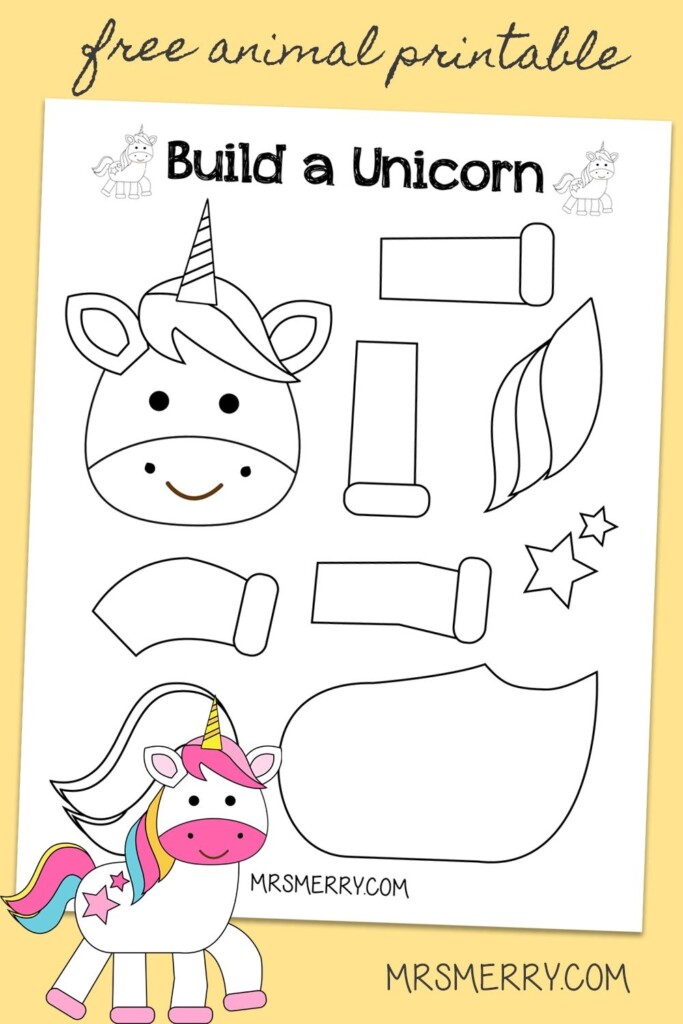 Free Printable Build A Unicorn Craft For Kids Artofit