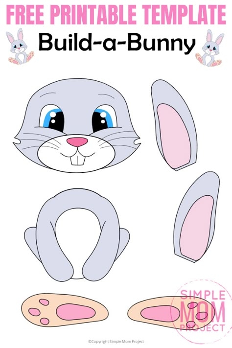 Free Printable Build An Easter Bunny Craft For Kids In 2020 Bunny