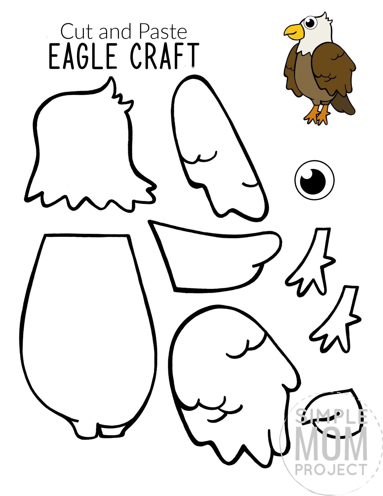 Free Printable Cut And Paste Bald Eagle Craft For Kids Artofit