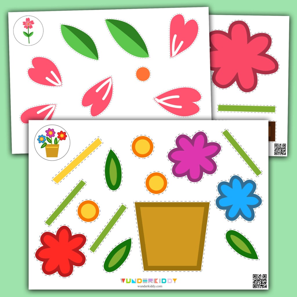 Free Printable Flower Pot Paper Craft Template For Children