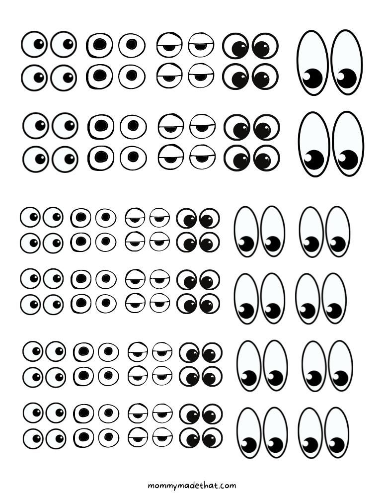 Free Printable Googly Eyes Tons Of Sizes Craft Eyes Googly Eye 