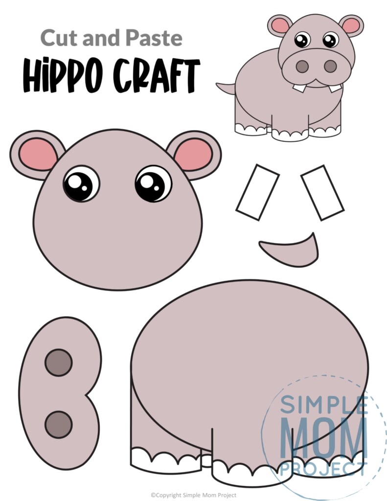 Free Printable Hippo Craft Template Simple Mom Project